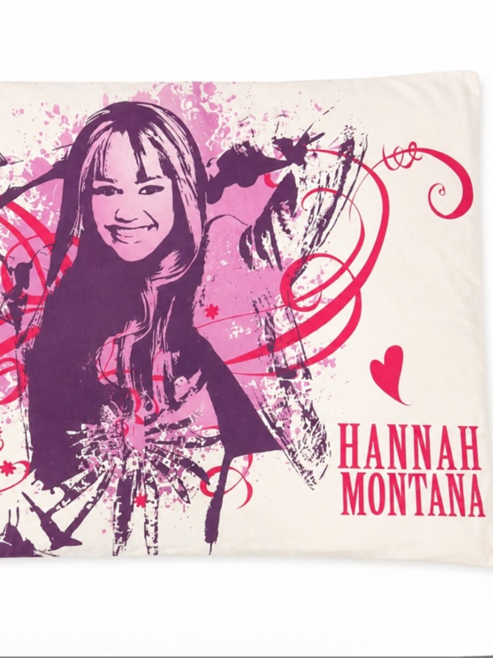 Vintage Rare Y2K Hannah Montana Be Your Own Star Disney Graphic Pillowcase
